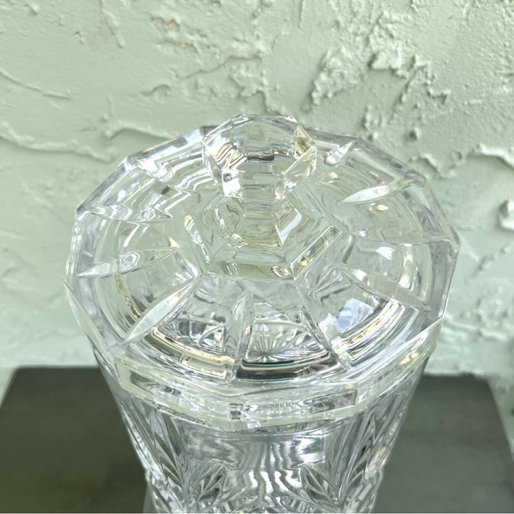 BOHEMIAN Czech Cut Brilliant Crystal Cookie Jar - Picture 3 of 5